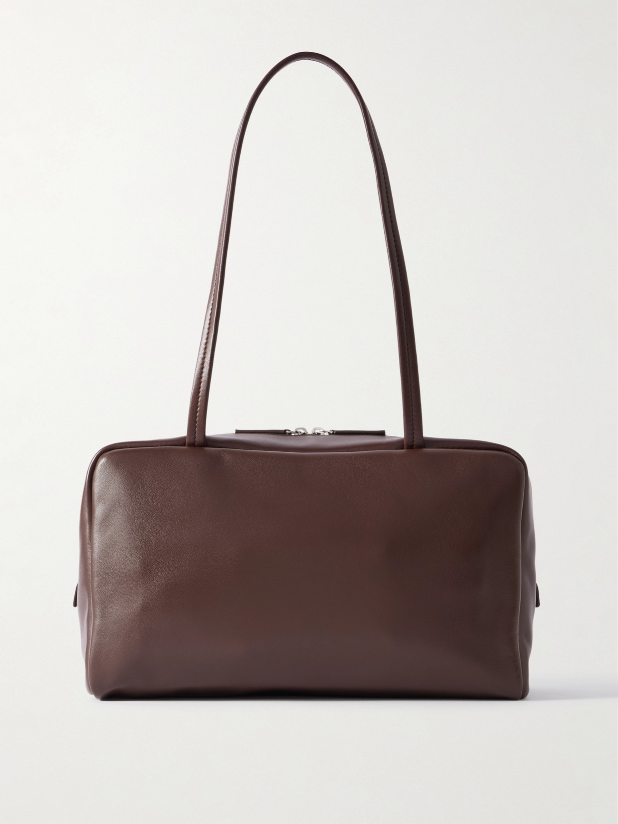 The Row Astra Bowling Leather Shoulder Bag In Brown