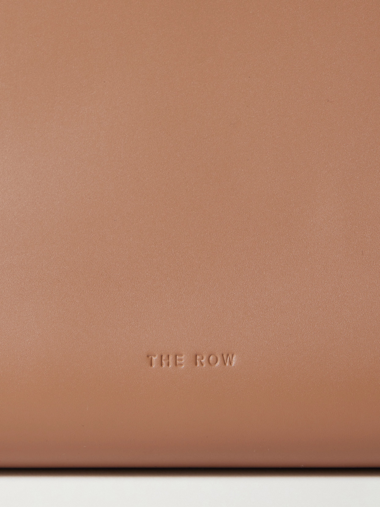 The Row Sylvia Leather Clutch In Brown