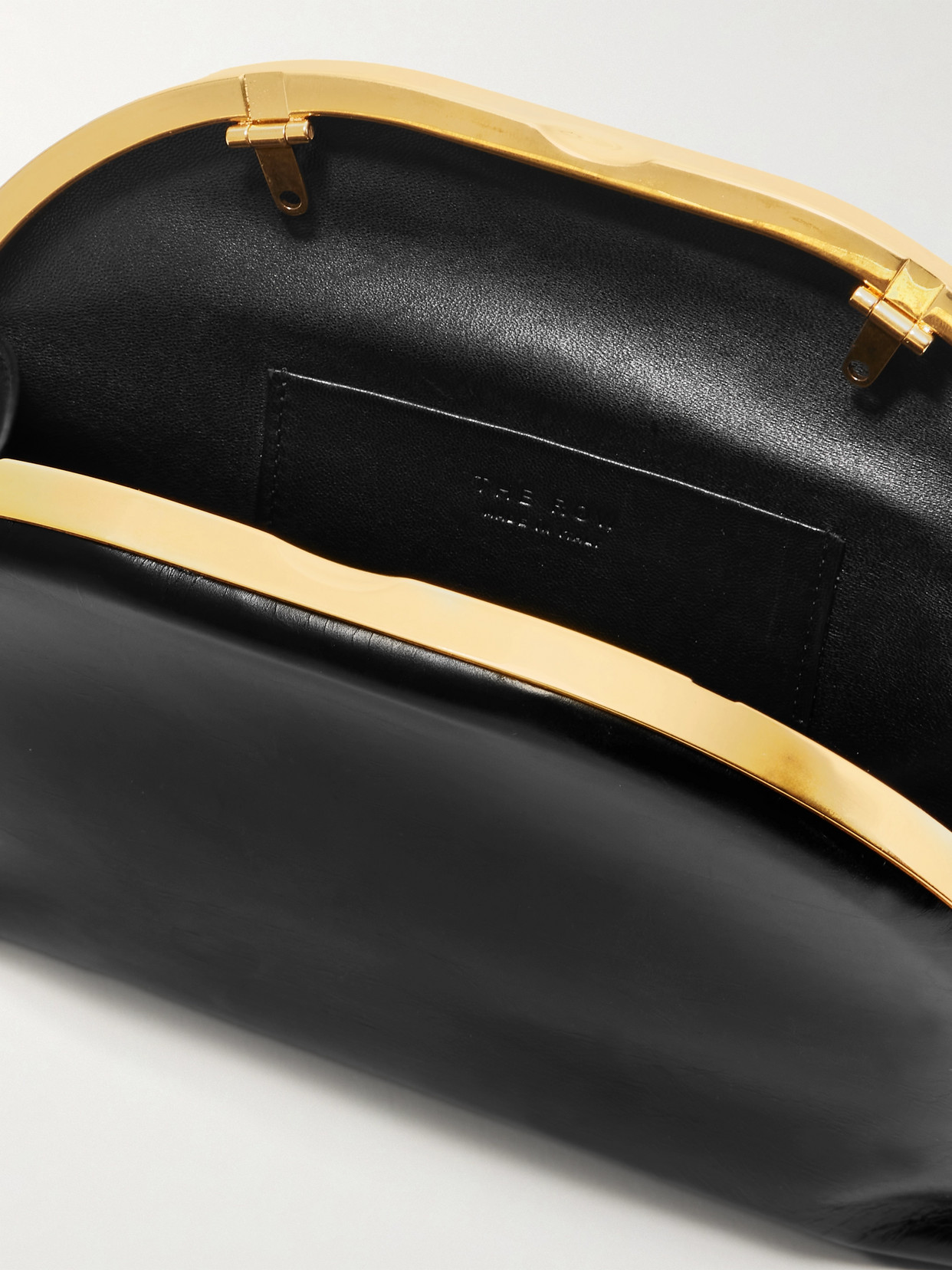 The Row Sylvia Leather Clutch In Black