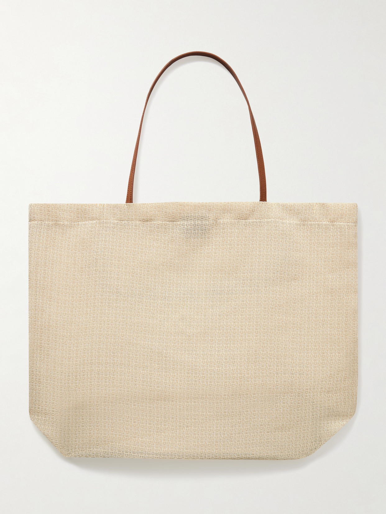The Row Barn Leather-trimmed Mesh Tote