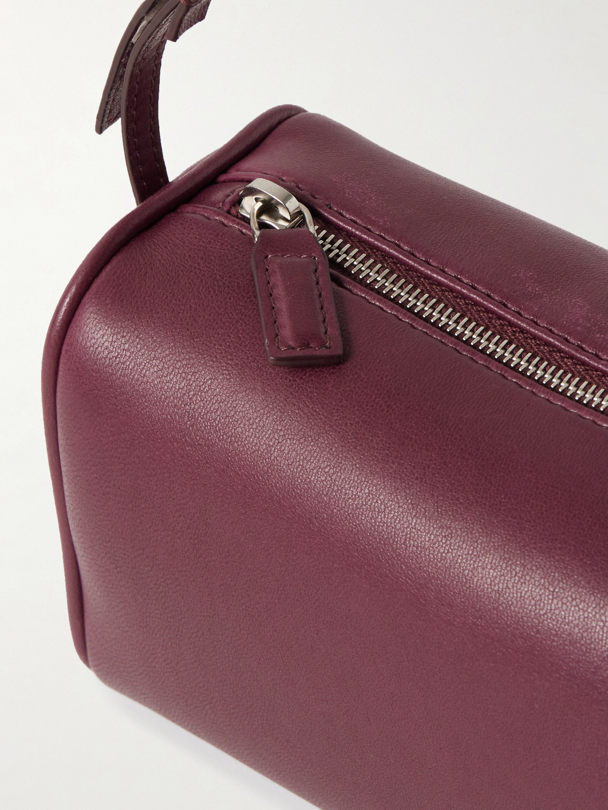 The Row '90s Leather Tote In Burgundy