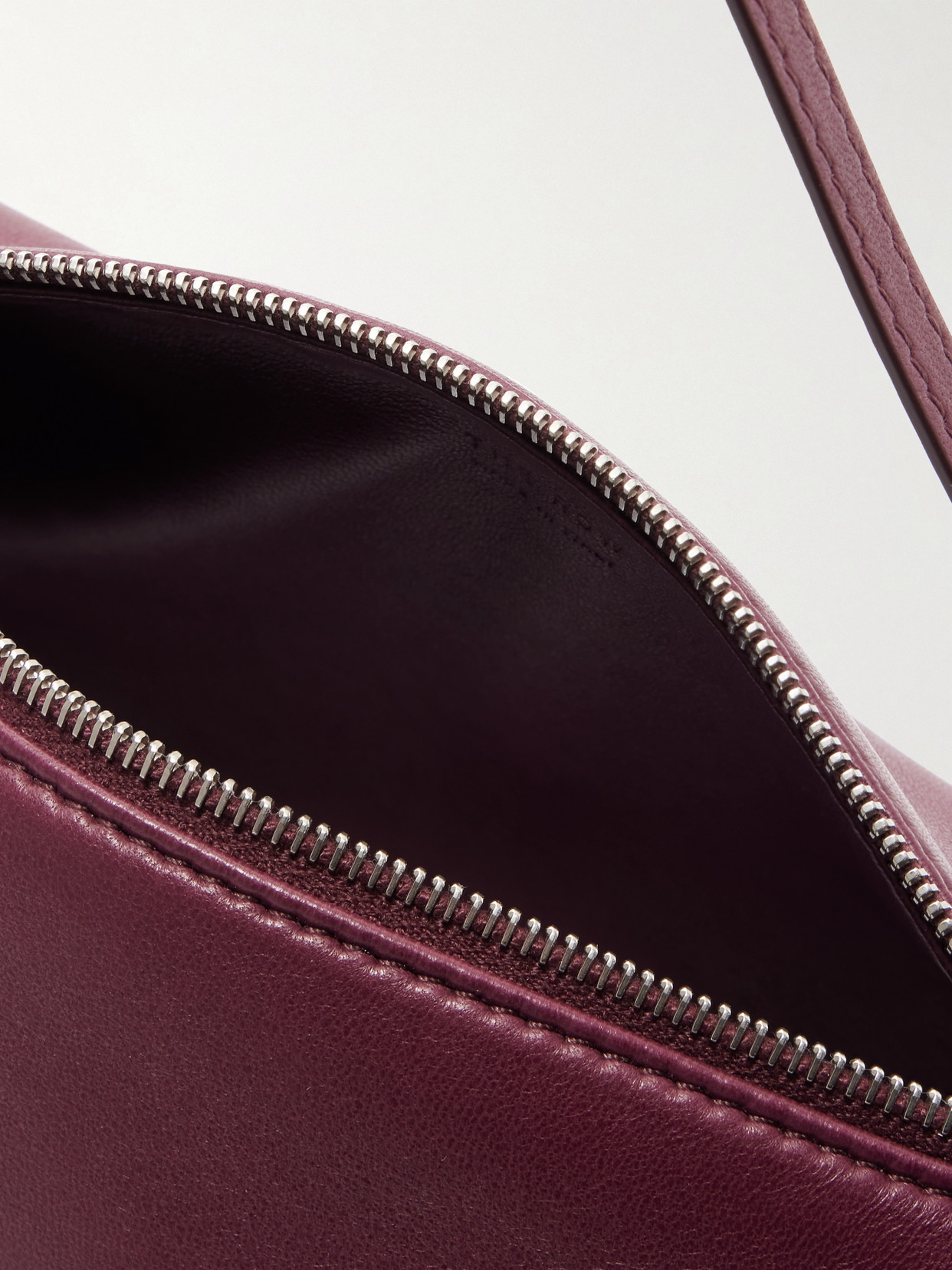 The Row '90s Leather Tote In Burgundy