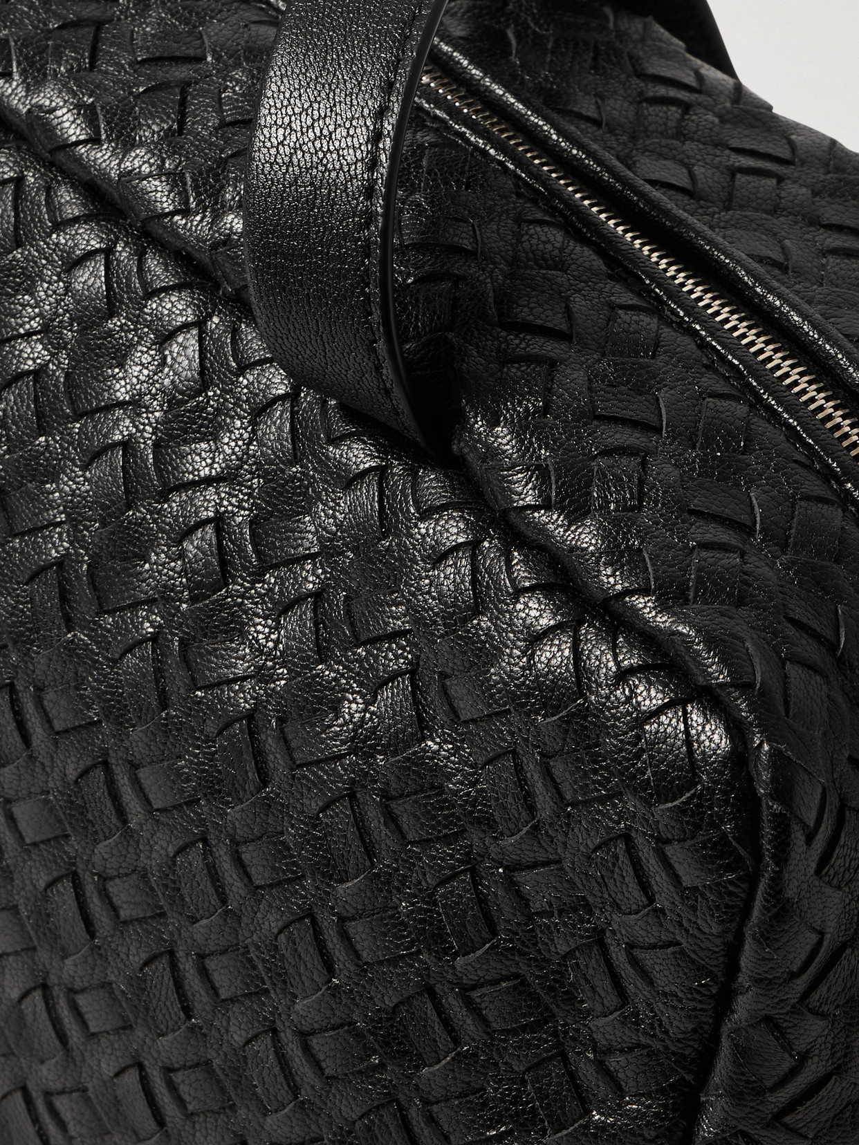 The Row Astra Woven Leather Shoulder Bag In Black