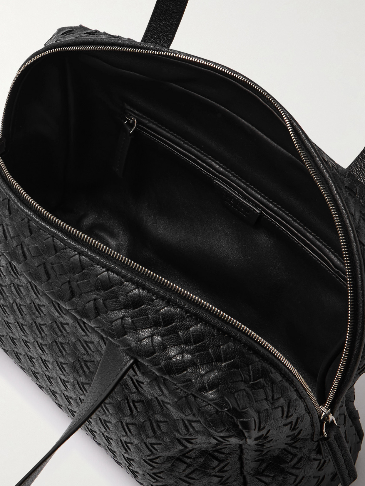 The Row Astra Woven Leather Shoulder Bag In Black