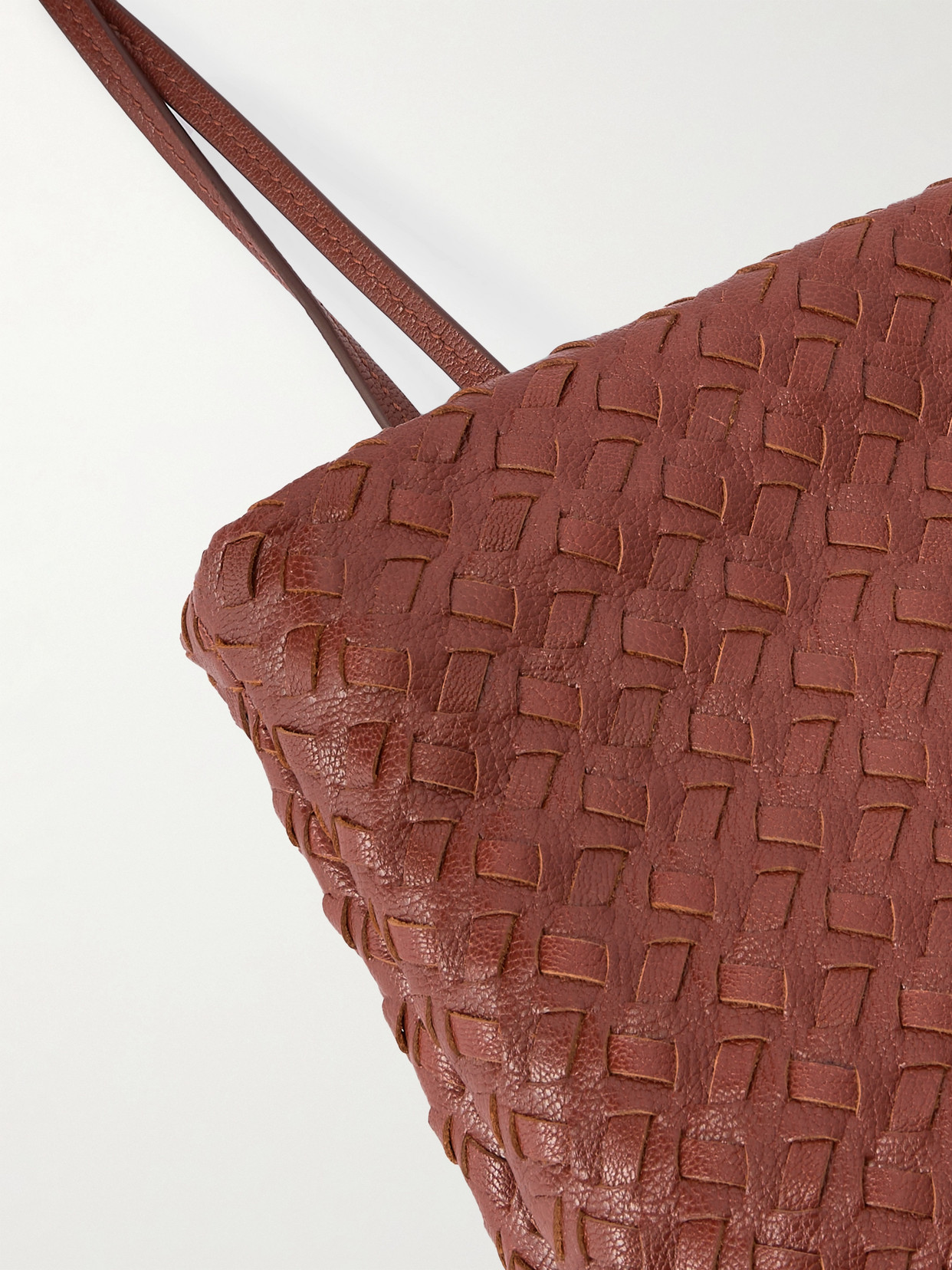 The Row Lilou Woven Textured-leather Shoulder Bag In Brown