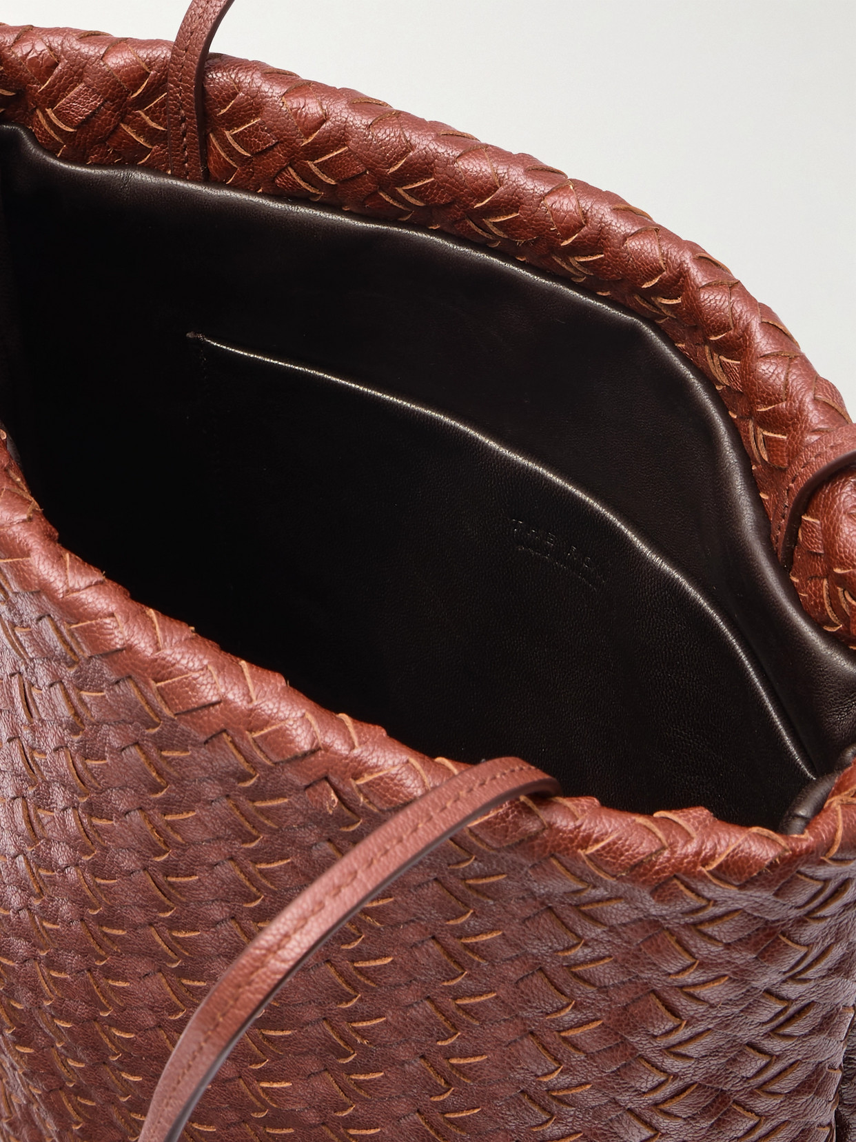 The Row Lilou Woven Textured-leather Shoulder Bag In Brown