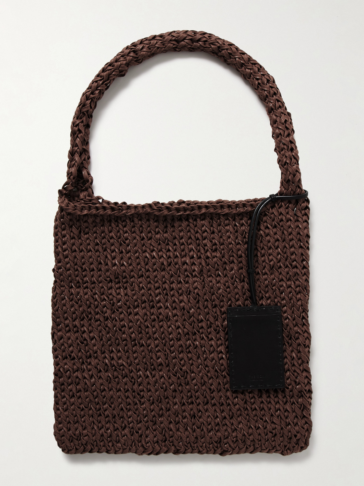 The Row Didion Large Woven Waxed-cotton Shoulder Bag In Brown