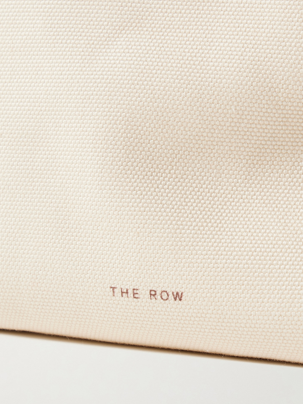 The Row N/s Park Medium Leather-trimmed Canvas Tote In White