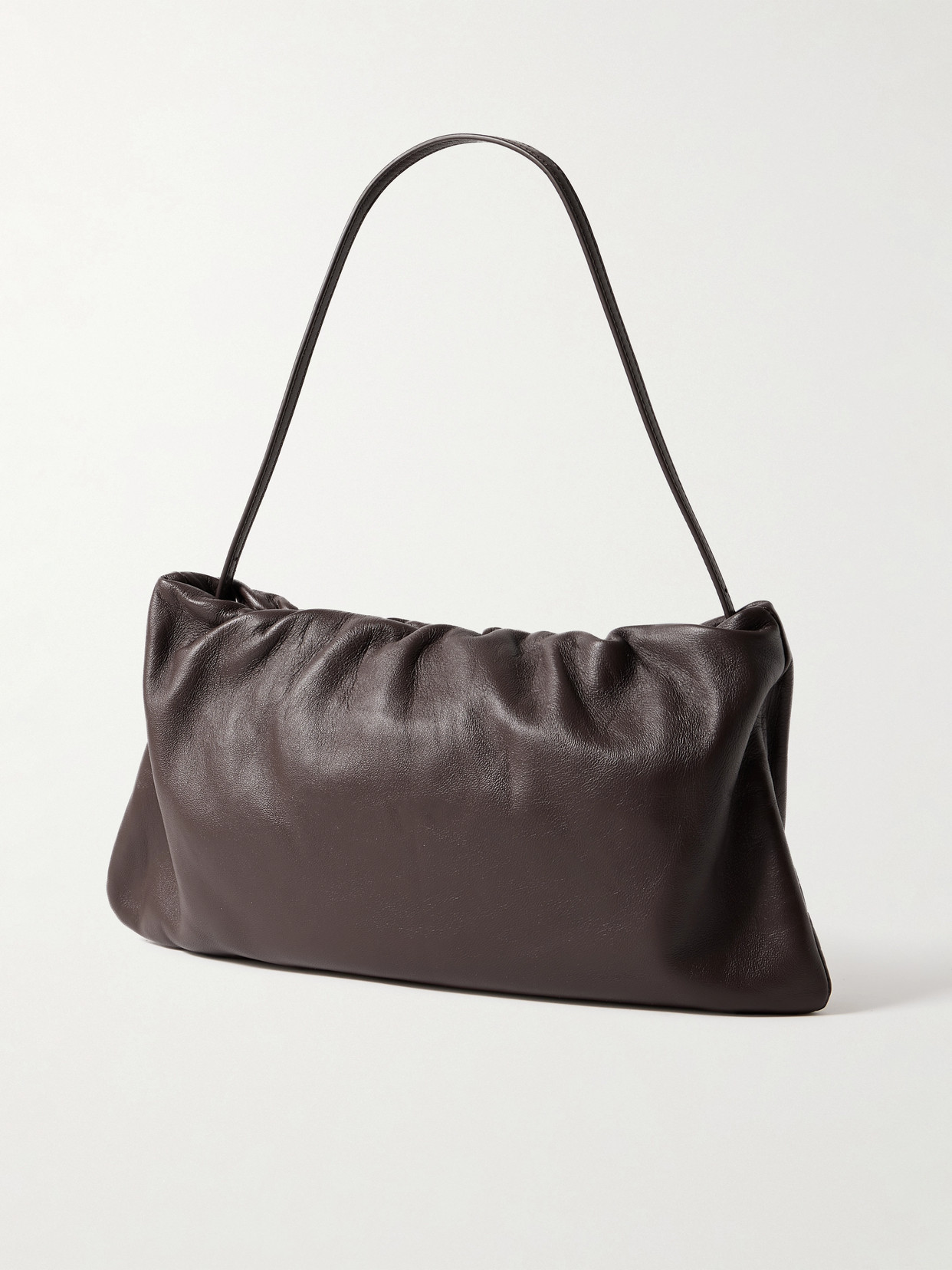 The Row Bourse Xl Gathered Leather Shoulder Bag