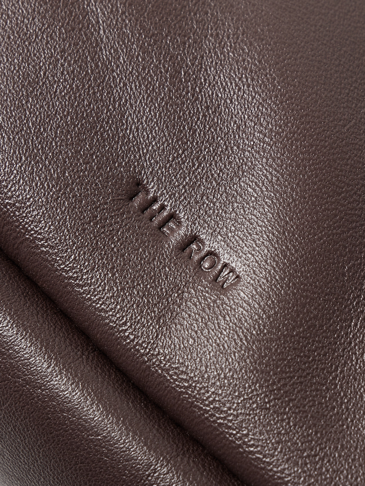 The Row Bourse Xl Gathered Leather Shoulder Bag