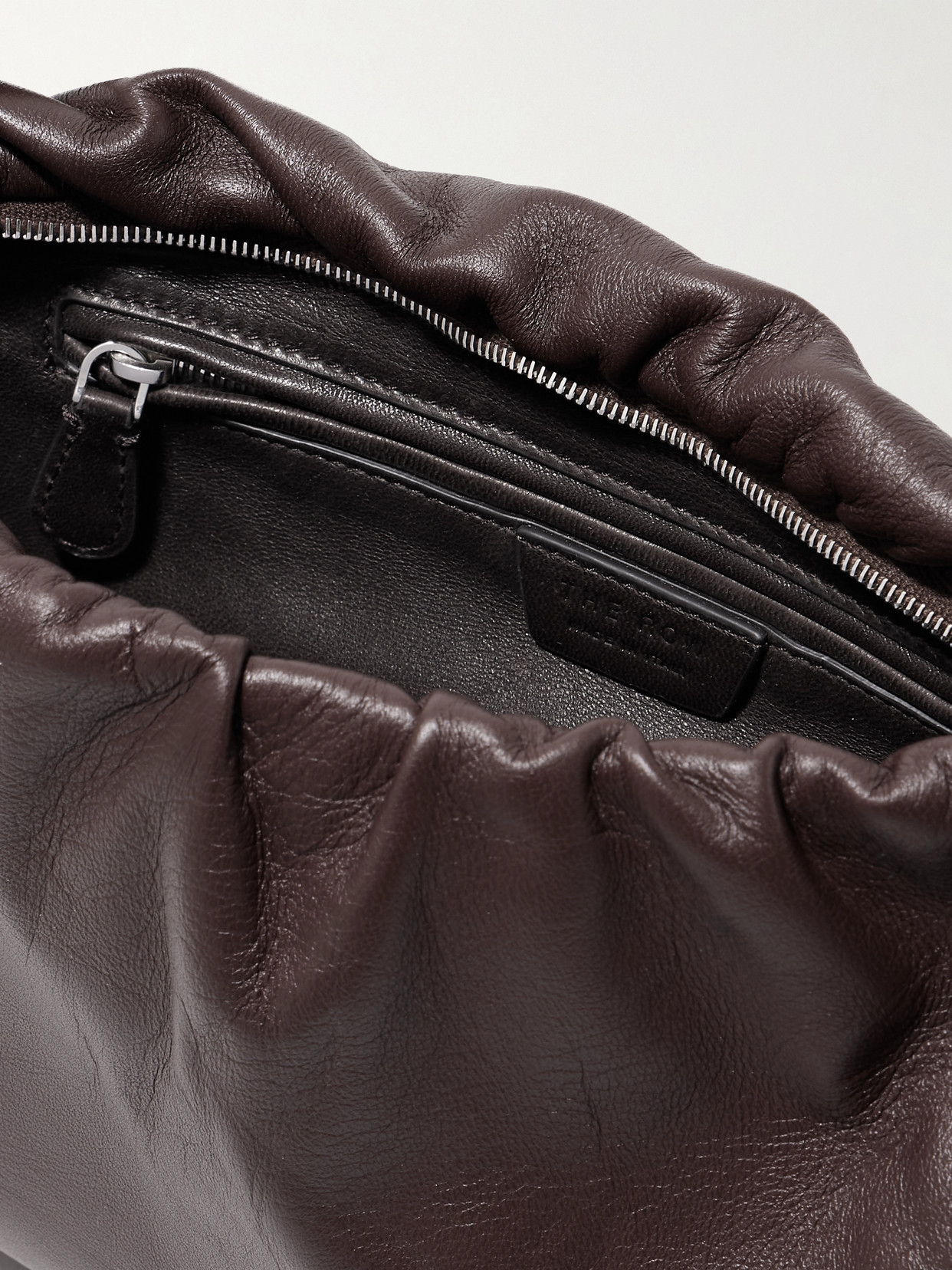 The Row Bourse Xl Gathered Leather Shoulder Bag