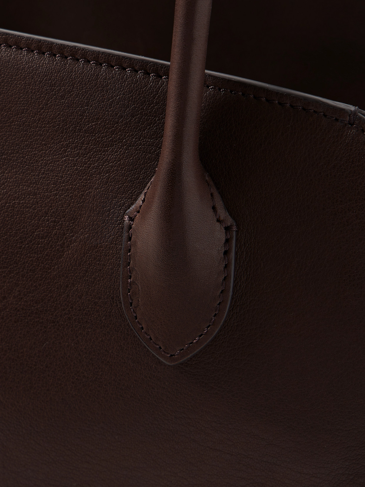 The Row Marlo 12 Leather Tote In Brown