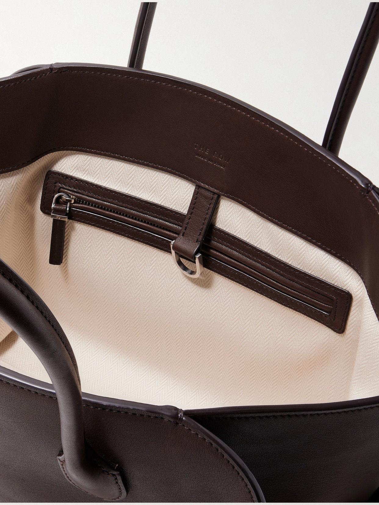 The Row Marlo 12 Leather Tote In Brown