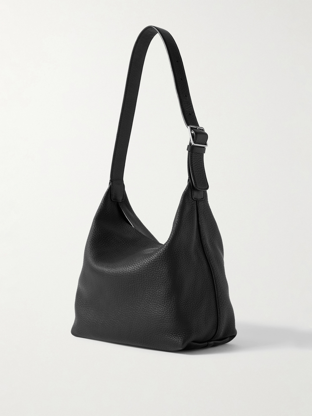 The Row Isa Textured-leather Shoulder Bag In Black
