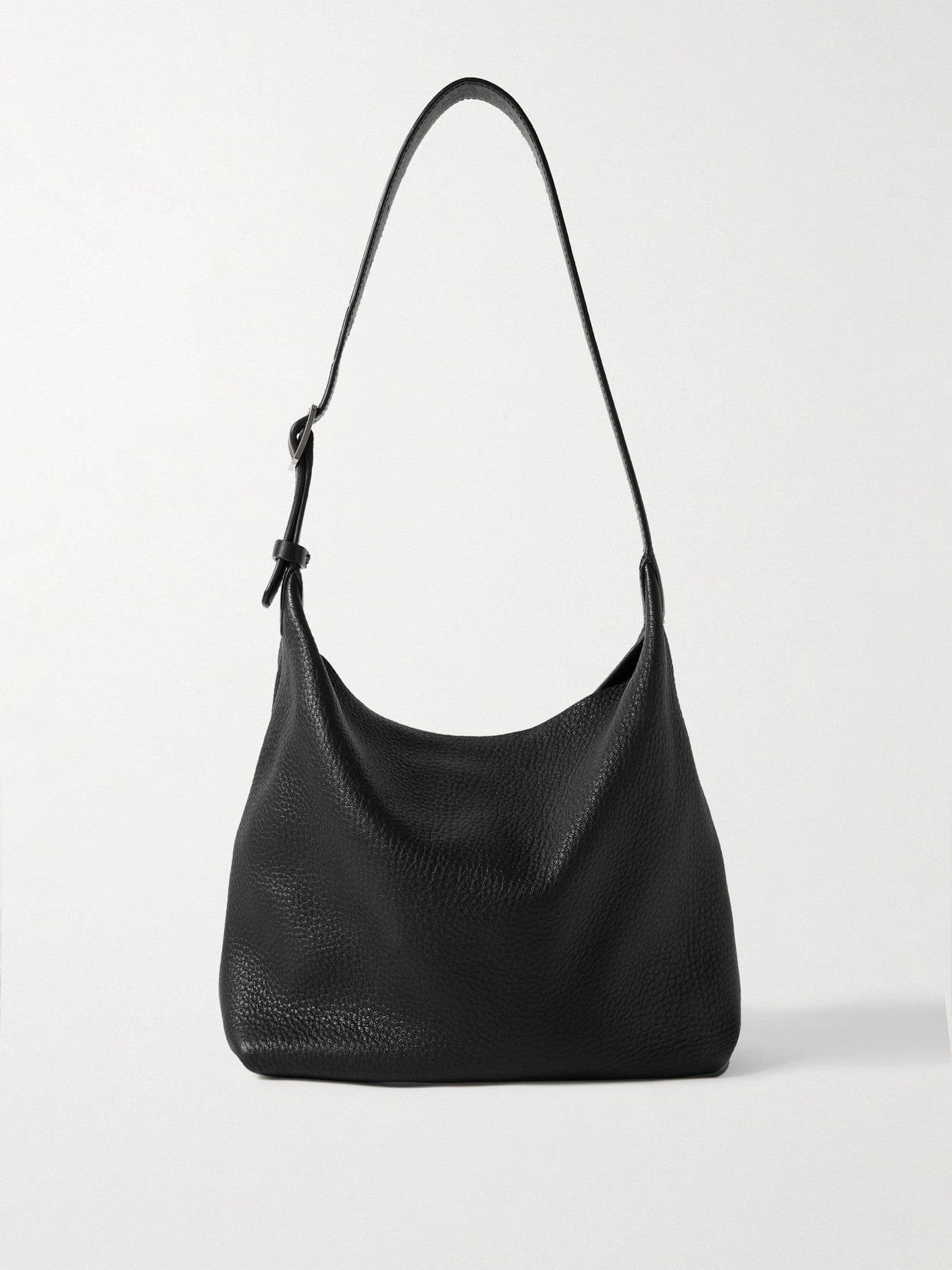 The Row Isa Textured-leather Shoulder Bag In Black