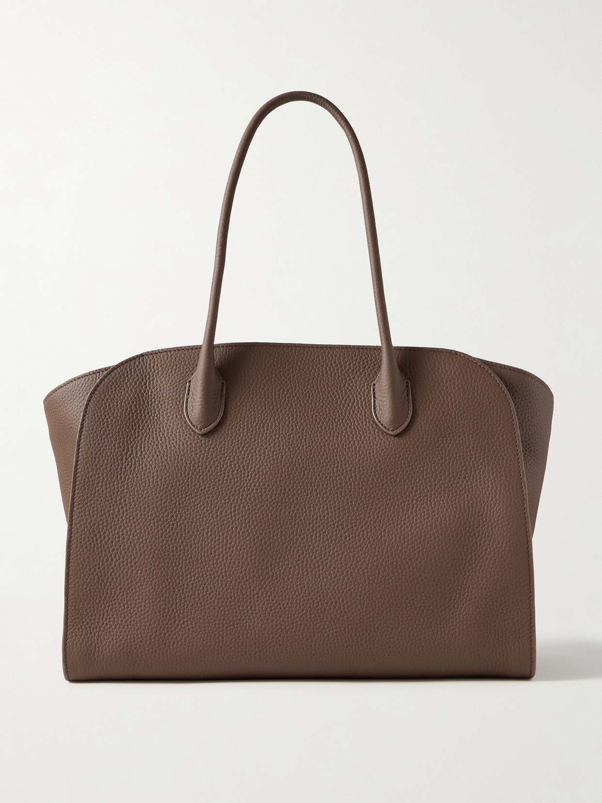 The Row Marlo 14 Textured-leather Tote In Green