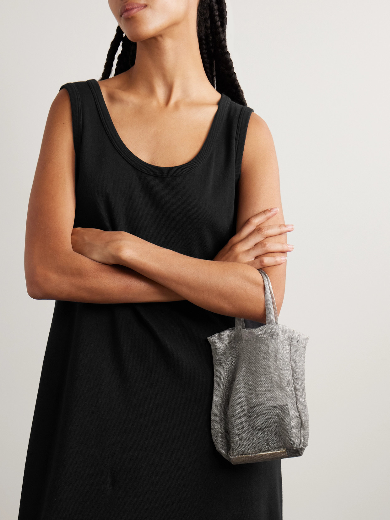 The Row Imogen Mini Metallic Mesh Tote