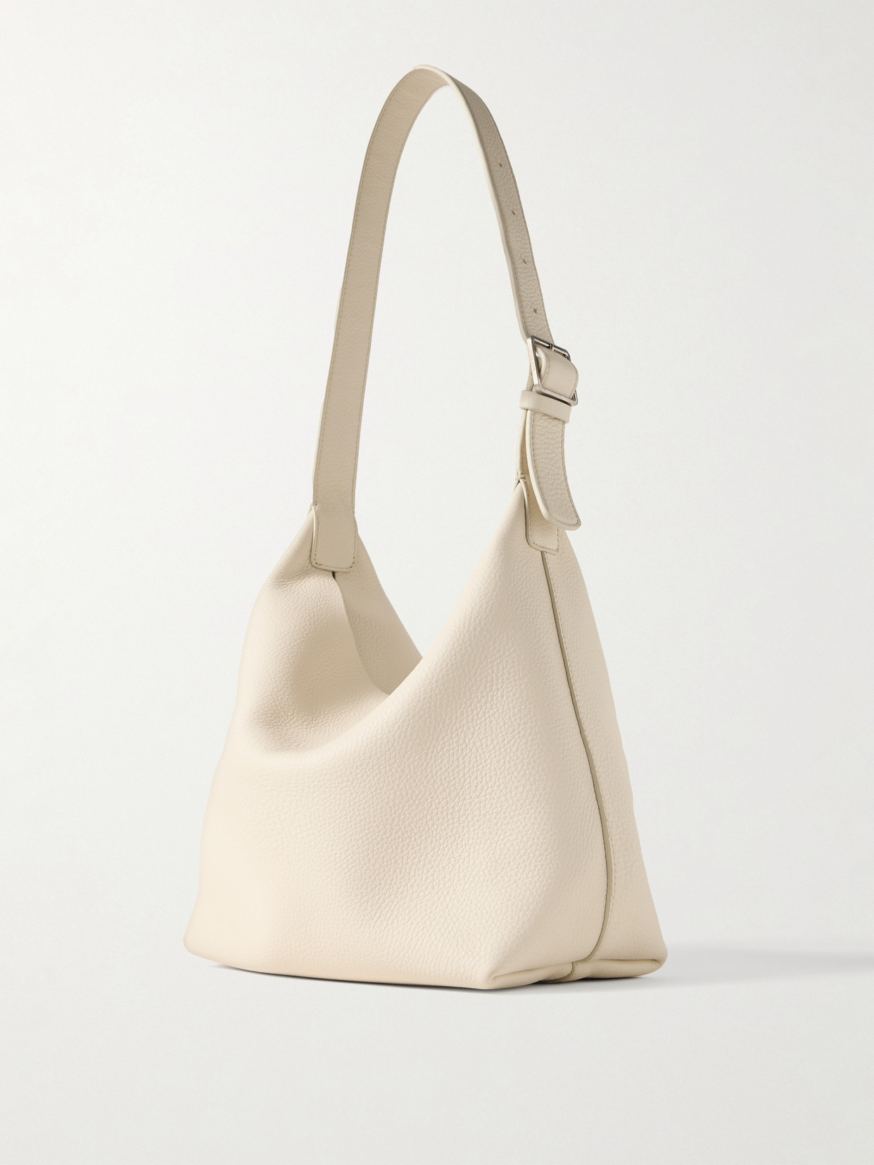 The Row Isa Textured-leather Shoulder Bag In White