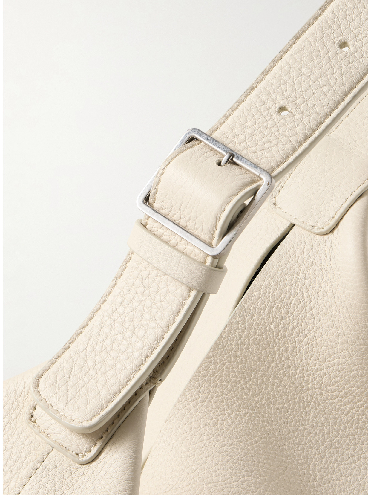 The Row Isa Textured-leather Shoulder Bag In White