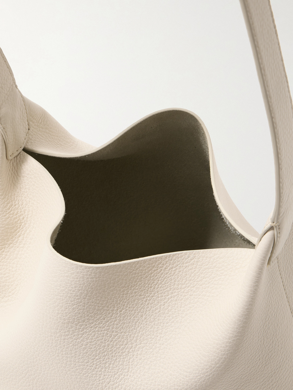 The Row Isa Textured-leather Shoulder Bag In White