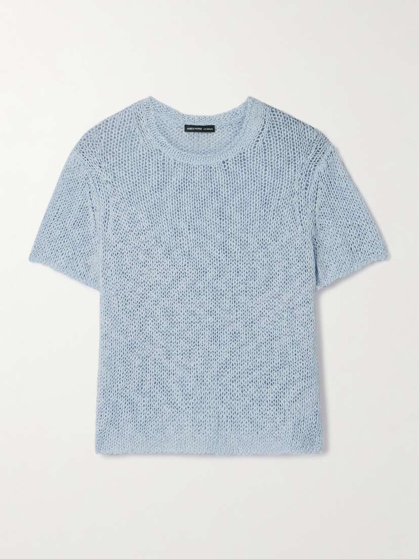 James Perse Open-knit Cotton And Linen-blend T-shirt