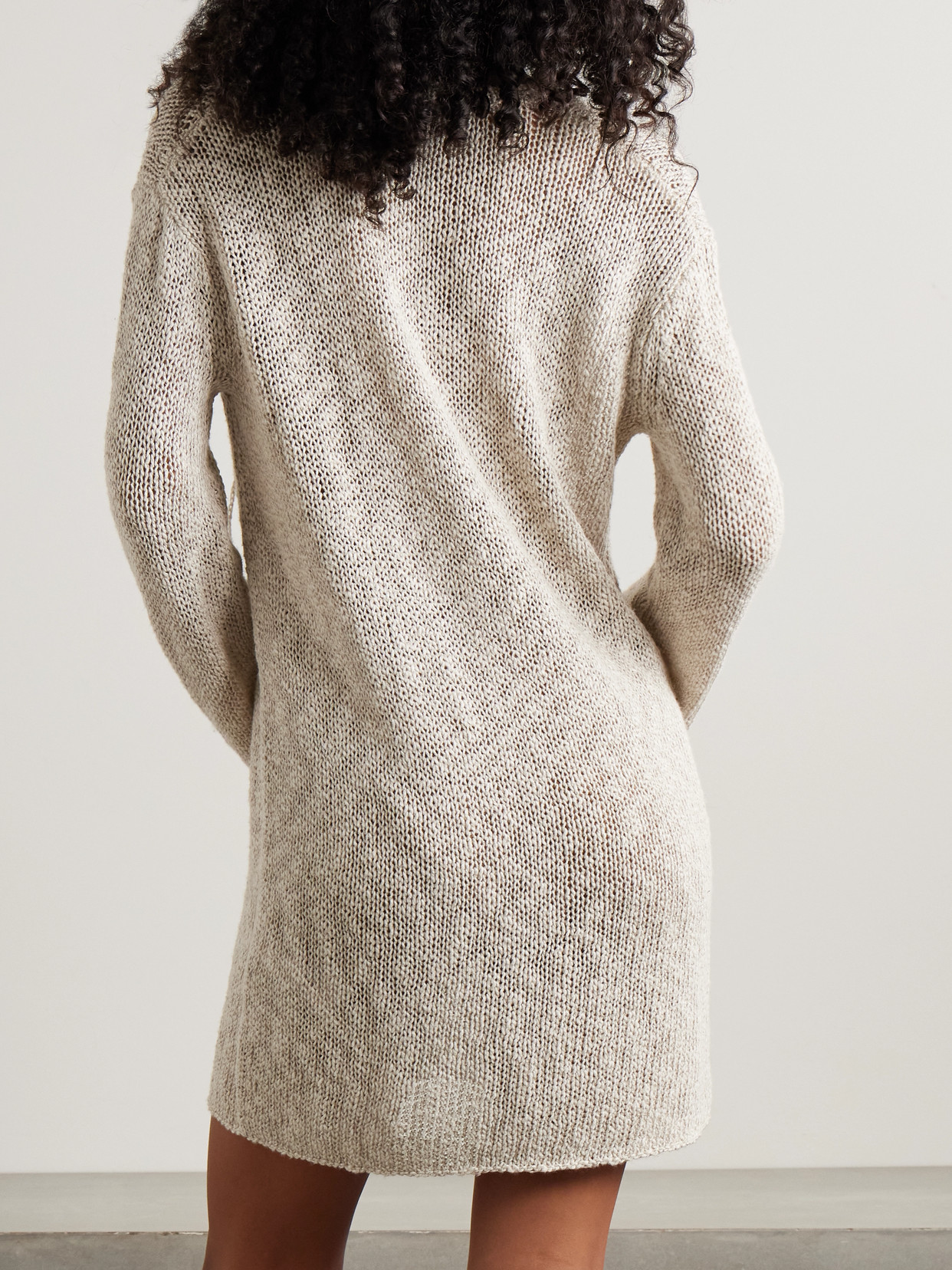 JAMES PERSE OPEN-KNIT COTTON AND LINEN-BLEND TUNIC