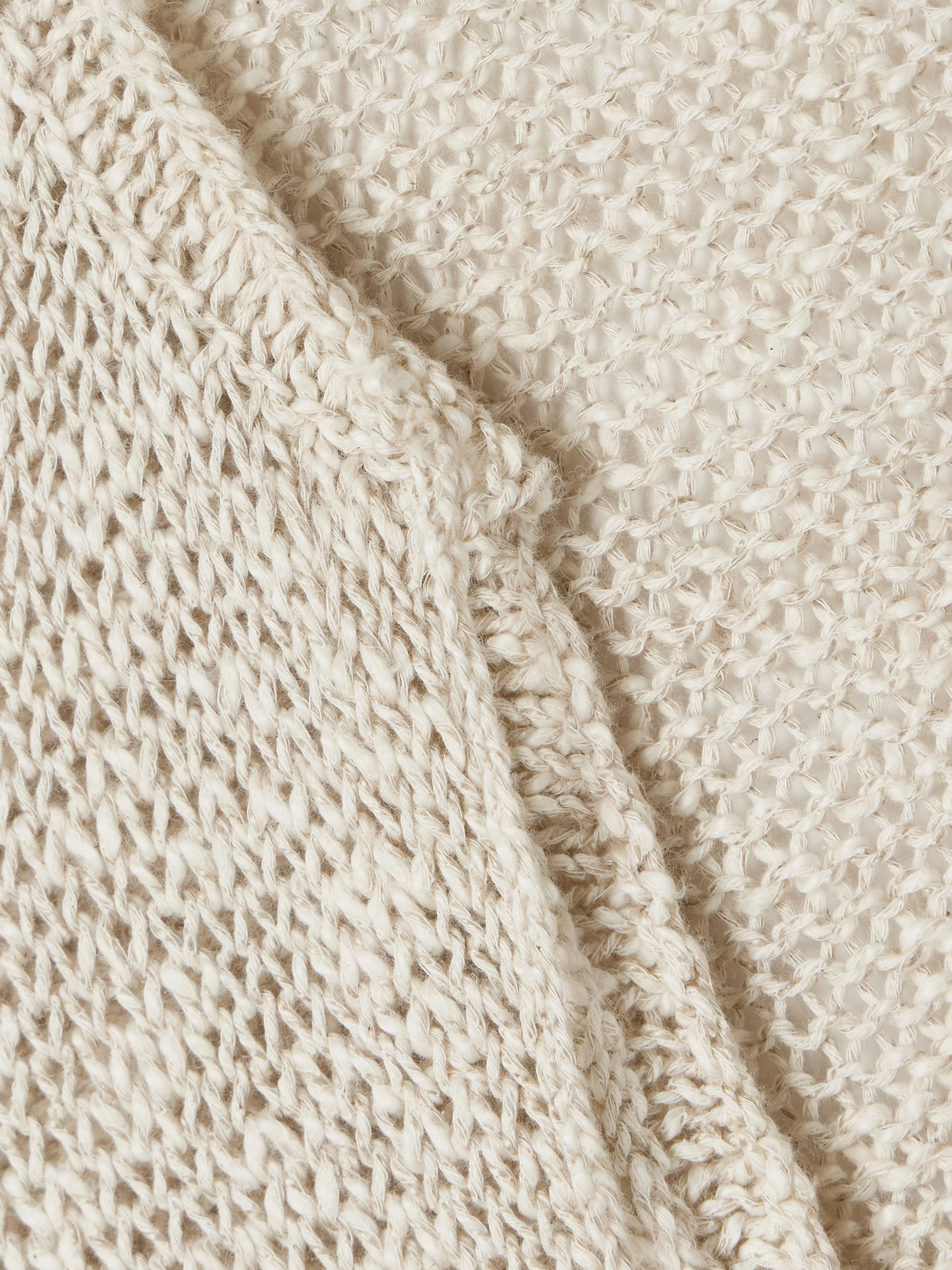 JAMES PERSE OPEN-KNIT COTTON AND LINEN-BLEND TUNIC