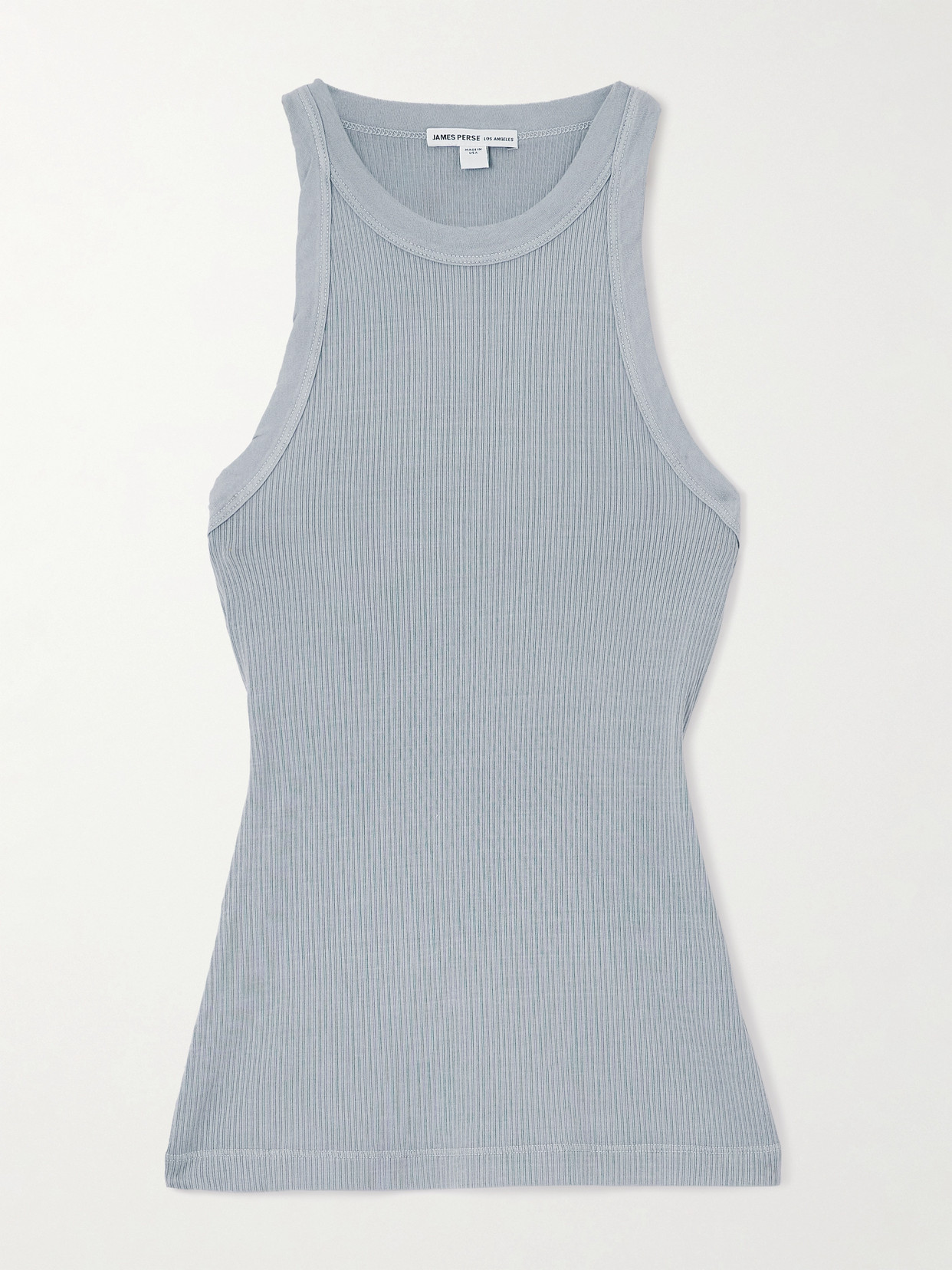 James Perse Ribbed Stretch-supima Cotton Tank In Gray