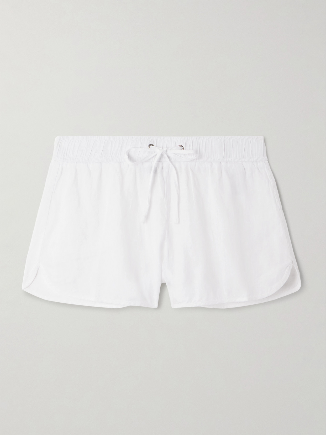 James Perse Dolphin Linen Shorts In White