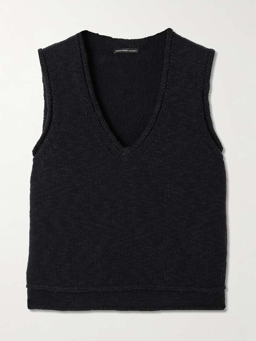 James Perse Ribbed Cotton And Linen-blend Tank