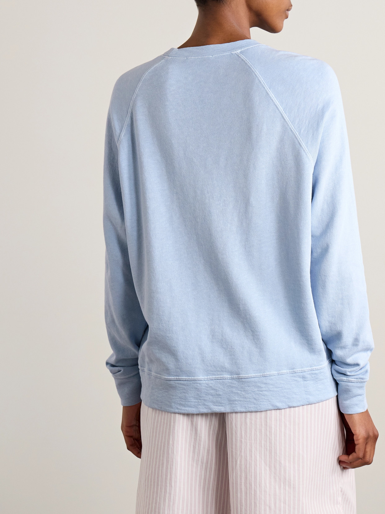 Shop James Perse Cotton-terry Sweatshirt In Blue