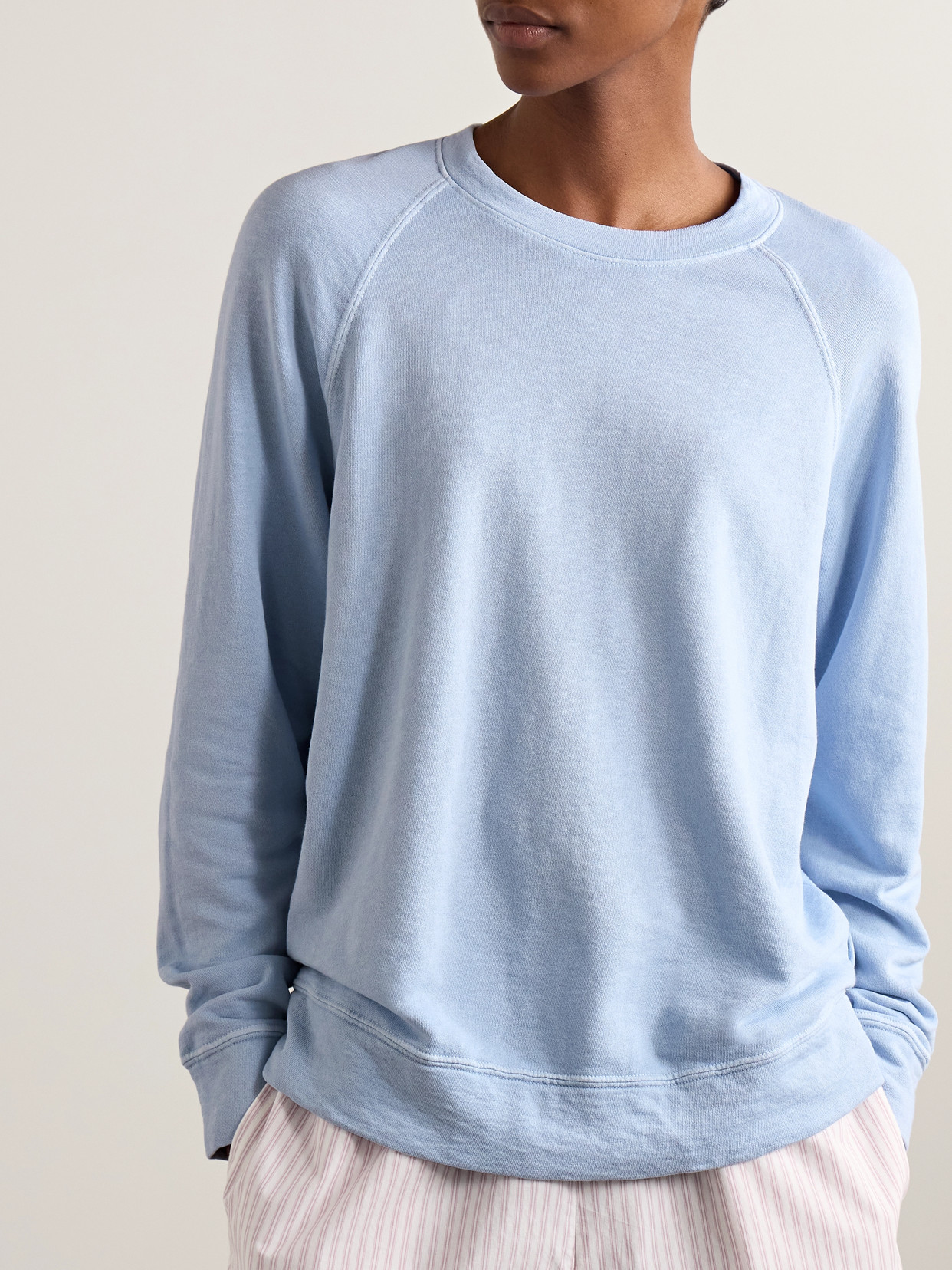 Shop James Perse Cotton-terry Sweatshirt In Blue