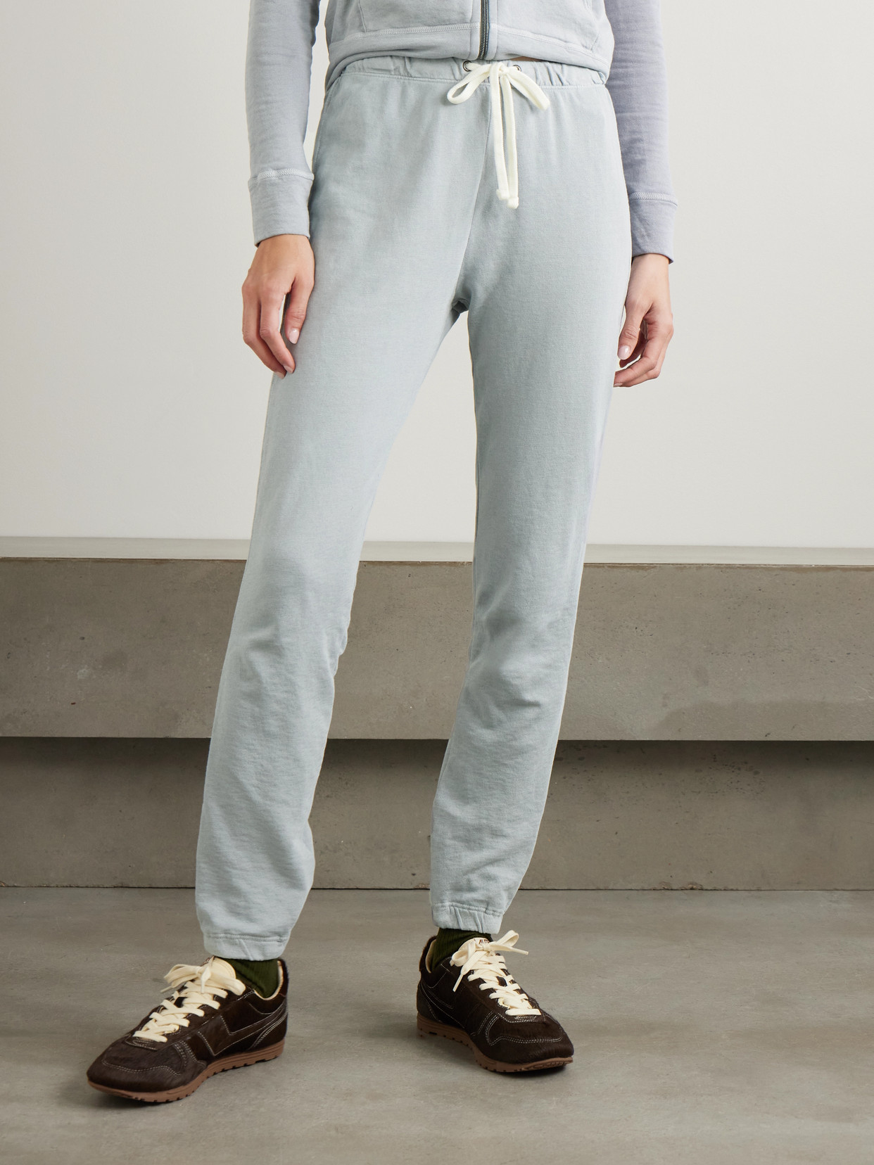 James Perse Vintage French Cotton-terry Track Pants In Gray