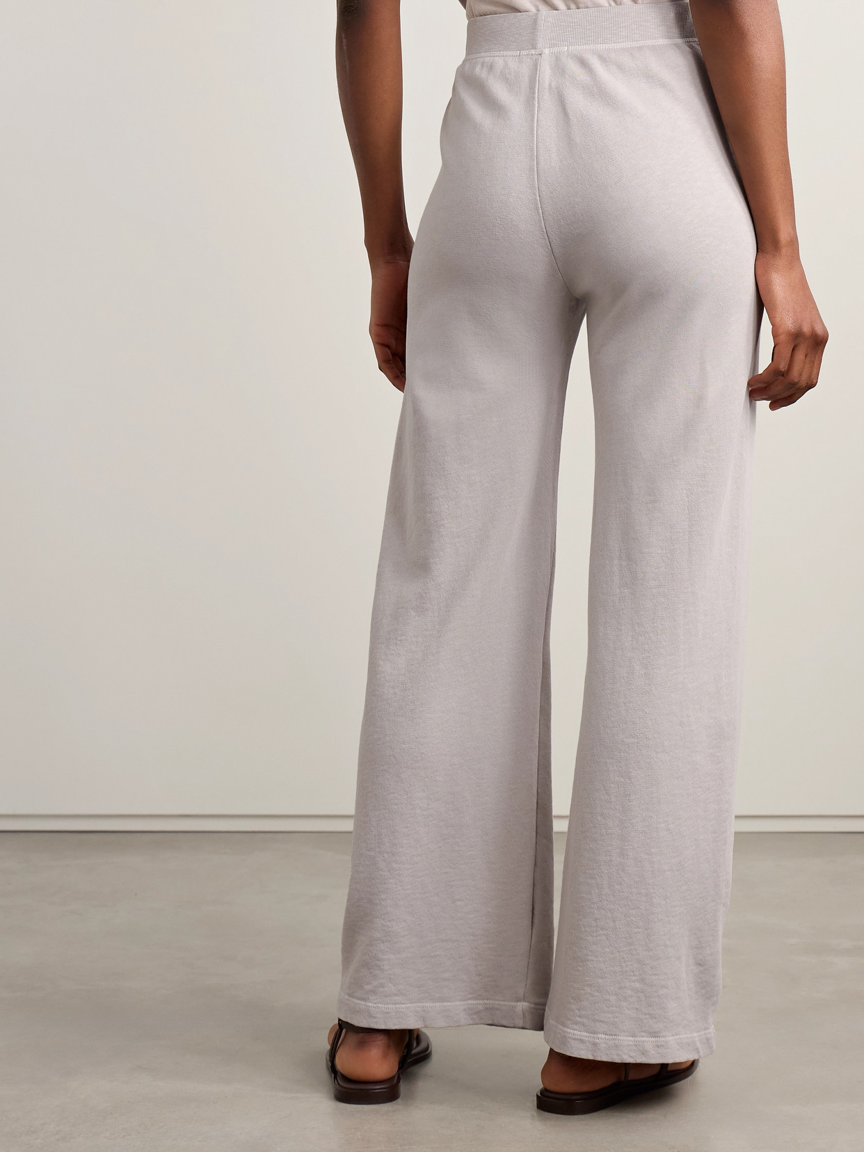 JAMES PERSE COTTON-TERRY WIDE-LEG TRACK PANTS 