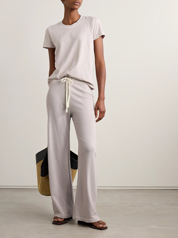 James Perse Cotton-terry wide-leg track pants