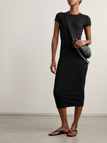 James Perse Ribbed stretch-cotton jersey midi dress