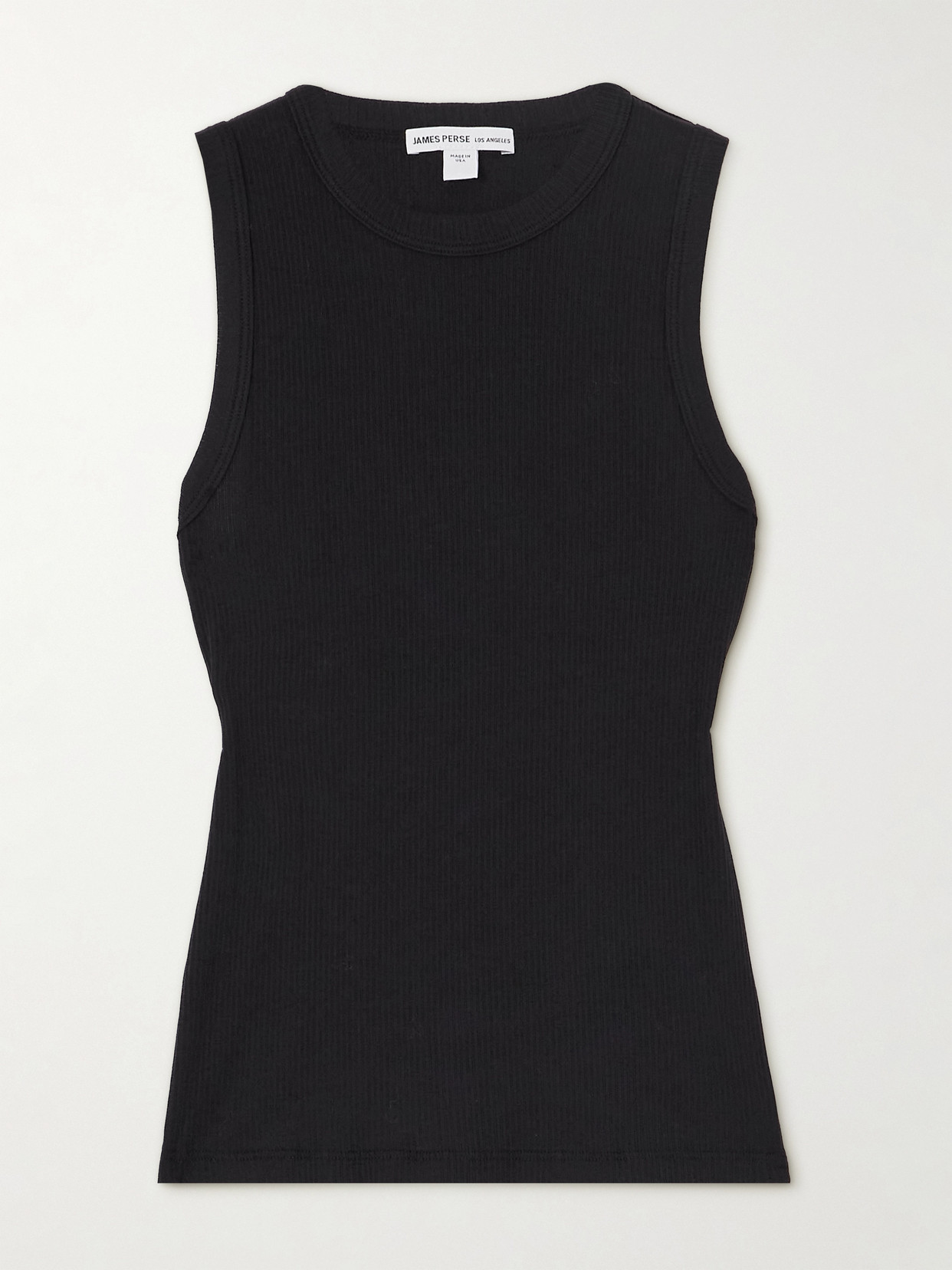 JAMES PERSE RIBBED STRETCH-SUPIMA COTTON TANK