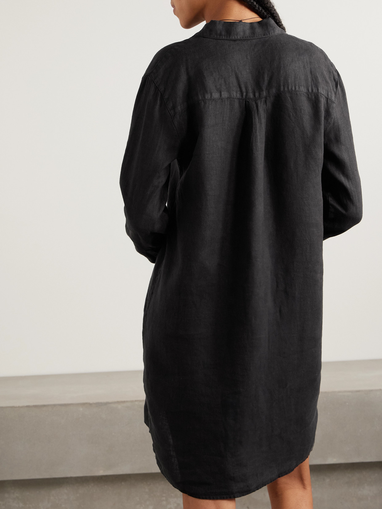 JAMES PERSE LINEN MIDI SHIRT DRESS