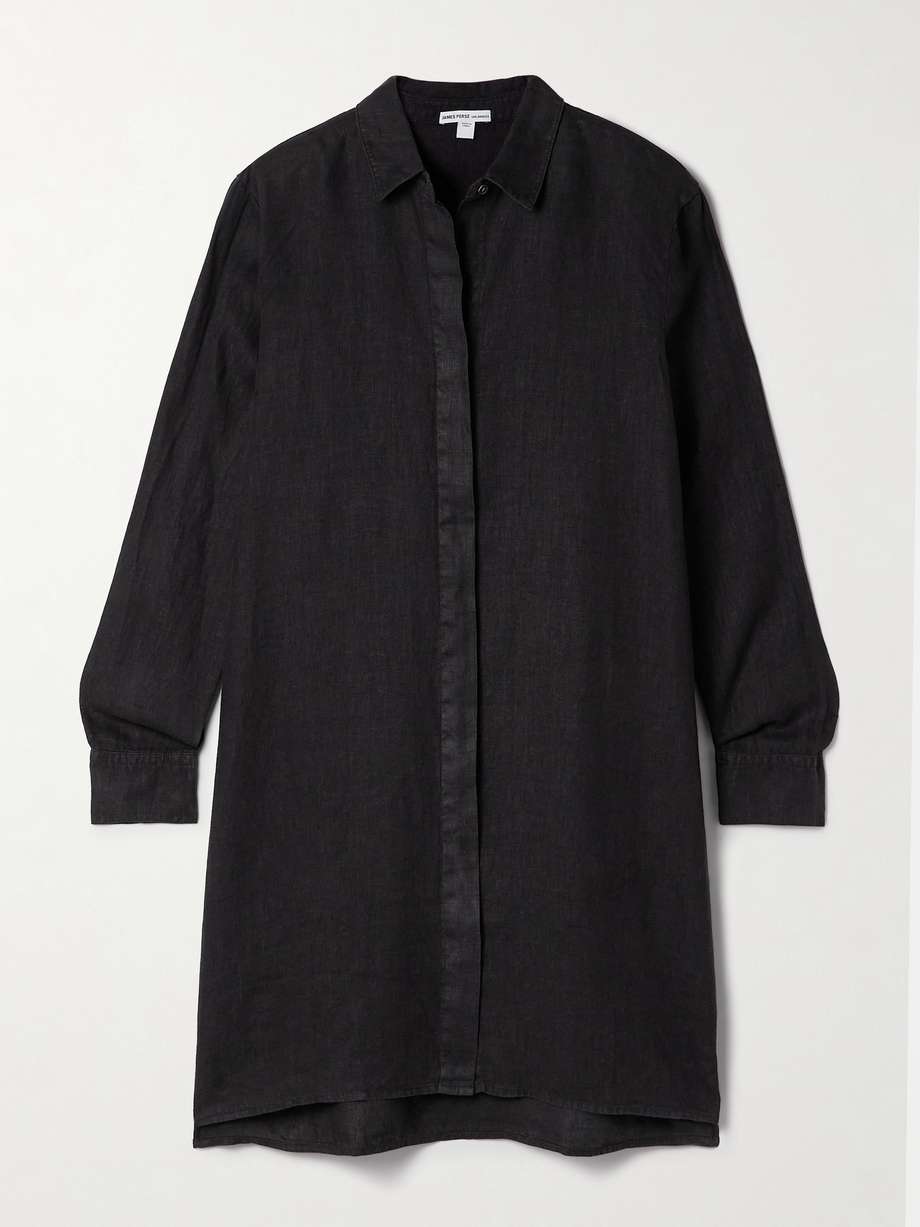 linen midi shirt dress