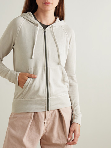 James Perse Vintage French cotton-terry hoodie