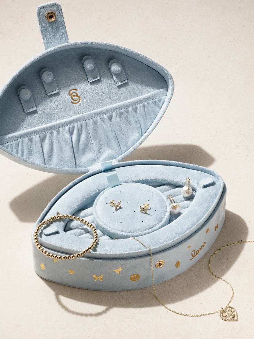 Sydney Evan 14-karat Gold, Diamond, Pearl And Velvet Jewelry Set