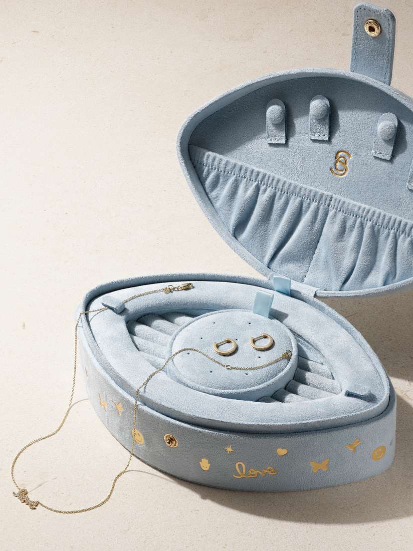 Sydney Evan 14-karat Gold, Diamond And Velvet Jewelry Set