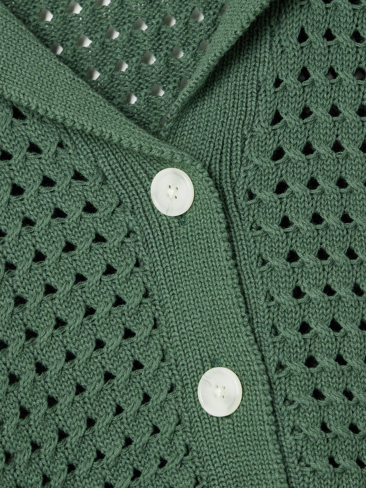 Varley Ellie Open-knit Cotton Shirt In Green