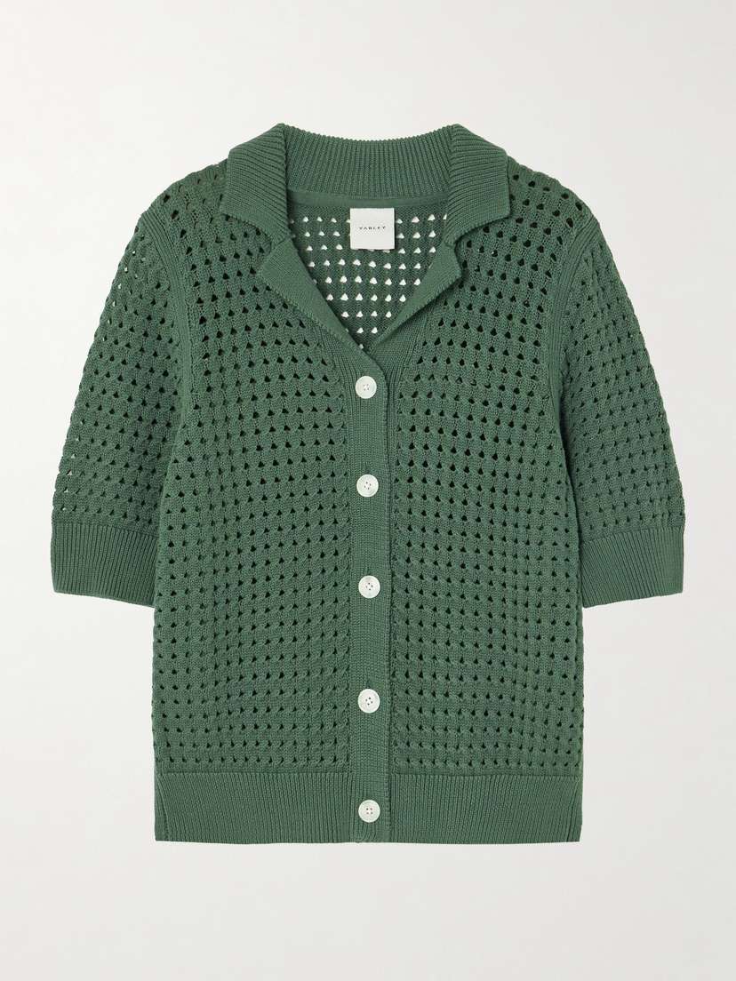 Varley Ellie Open-knit Cotton Shirt