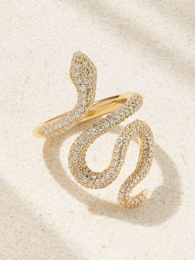 OLE LYNGGAARD COPENHAGEN Snake Medium 18-karat Gold Diamond Ring