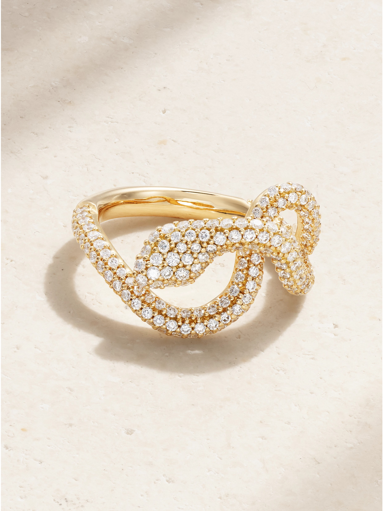Ole Lynggaard Copenhagen Snakes Small 18-karat Gold Diamond Ring