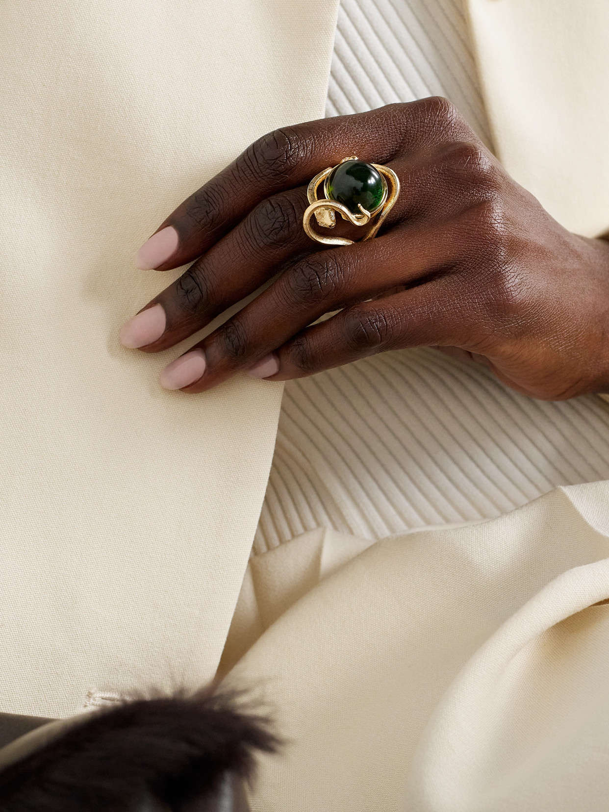 Ole Lynggaard Copenhagen Snakes 18-karat Gold, Tourmaline And Diamond Ring In Gold