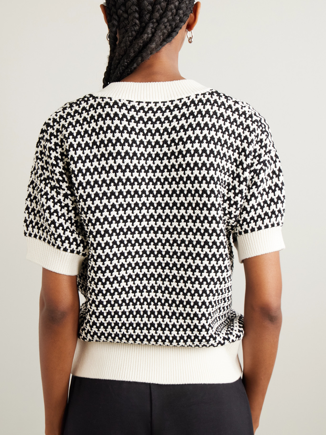 Varley Dora Striped Textured-knit Cotton Top In Multi