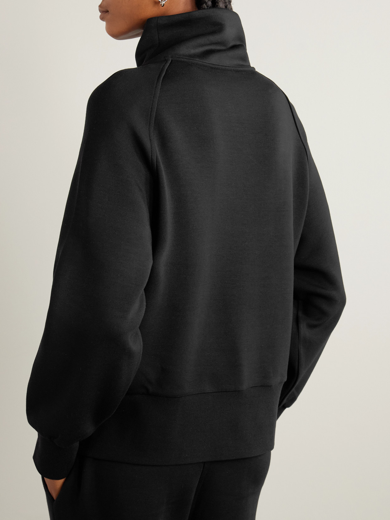 Varley Roxbury Satin-trimmed Doublesoft® Zip-up Sweatshirt
