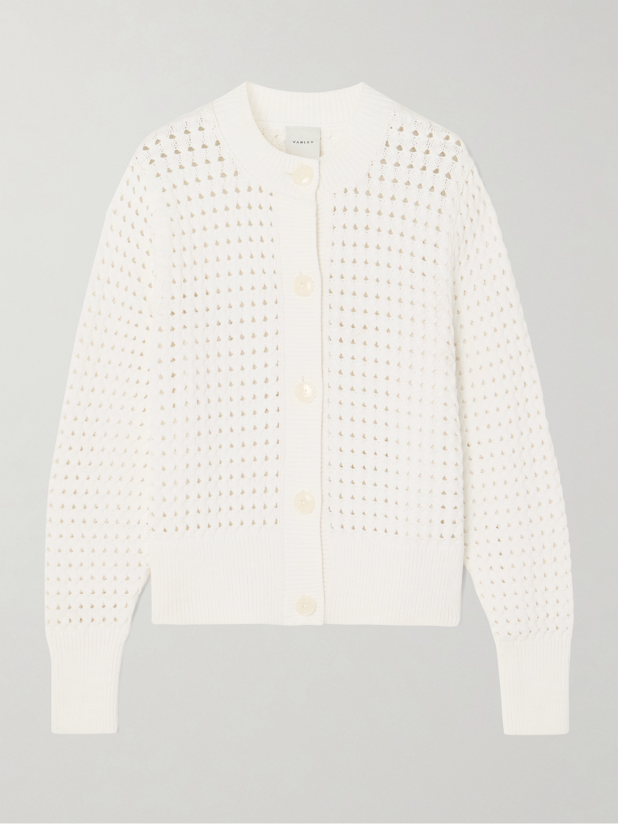 Varley Bettina open-knit cotton-blend cardigan thumbnail